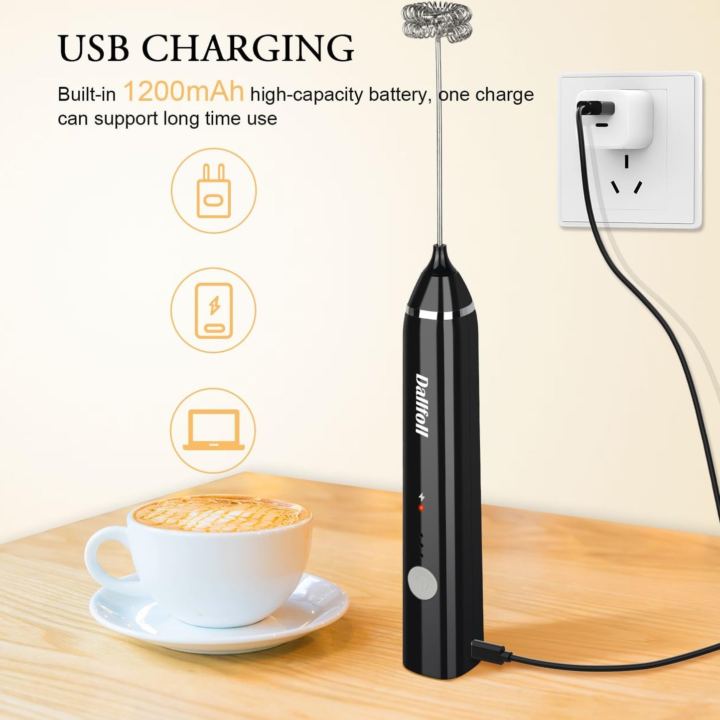 Batidor de Leche Eléctrico USB