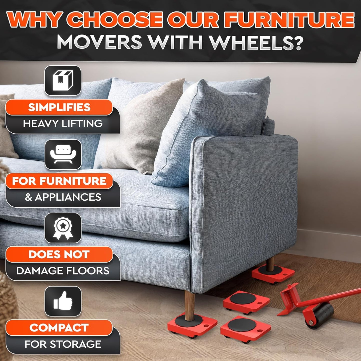 Set Para Mover Artefactos Muebles Pesado