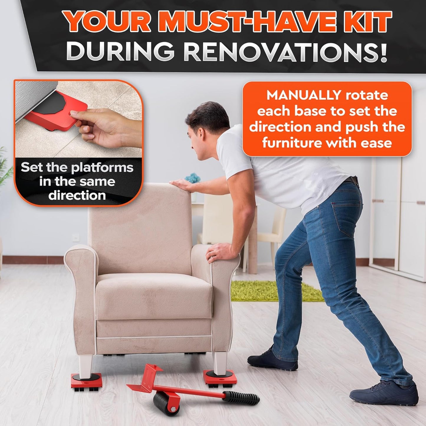 Set Para Mover Artefactos Muebles Pesado