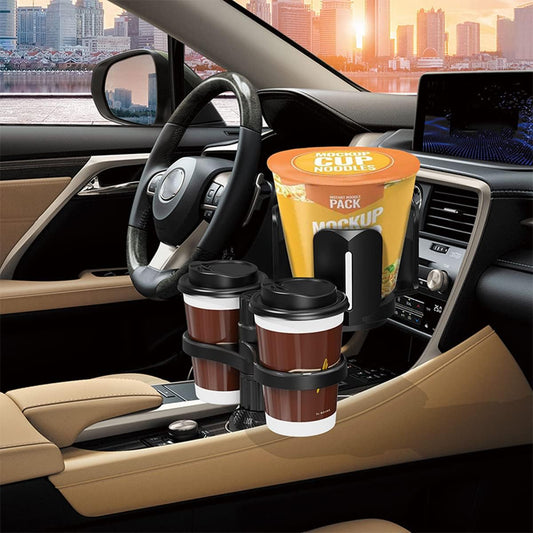 Soporte interior de coche para dos tazas