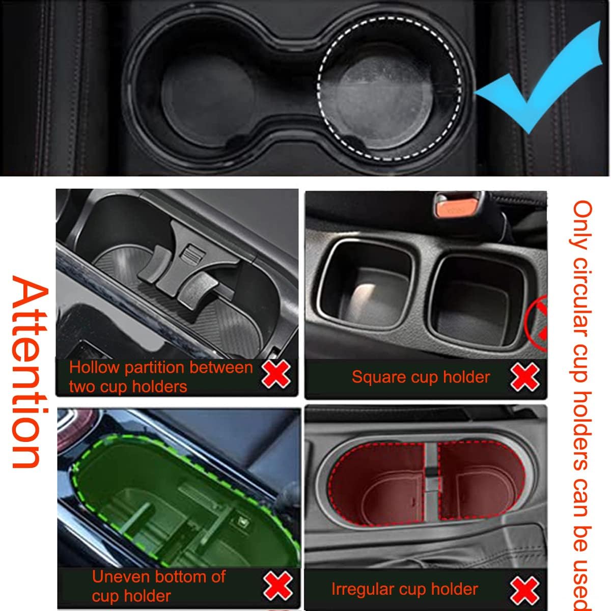 Soporte interior de coche para dos tazas