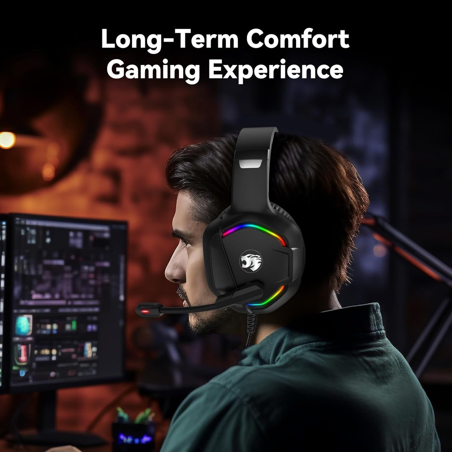 Audífonos Gaming Con Microfono H13 Luz R