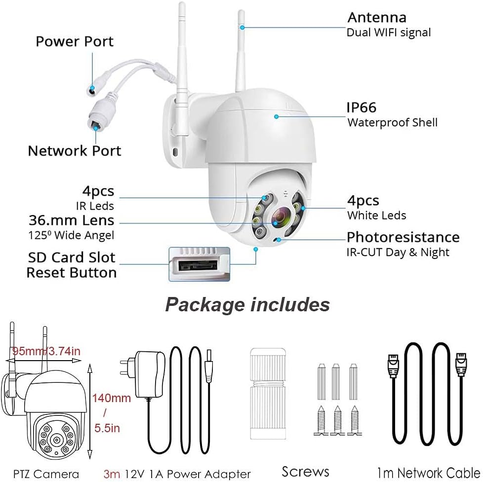 CAMARA EXTERIORES IP WIFI 1080 ROBOTICA