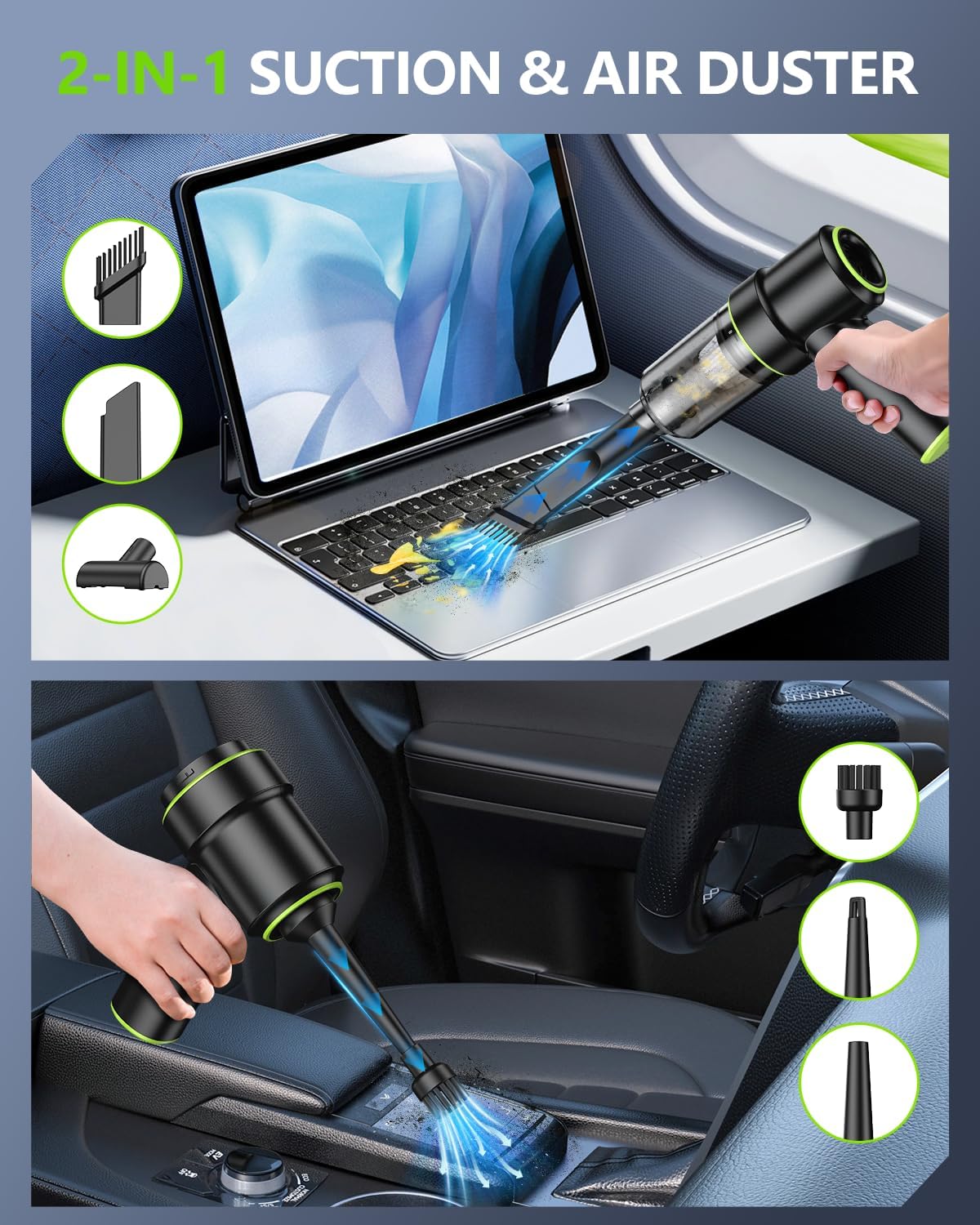 ASPIRADORA PARA COCHE 2 EN 1