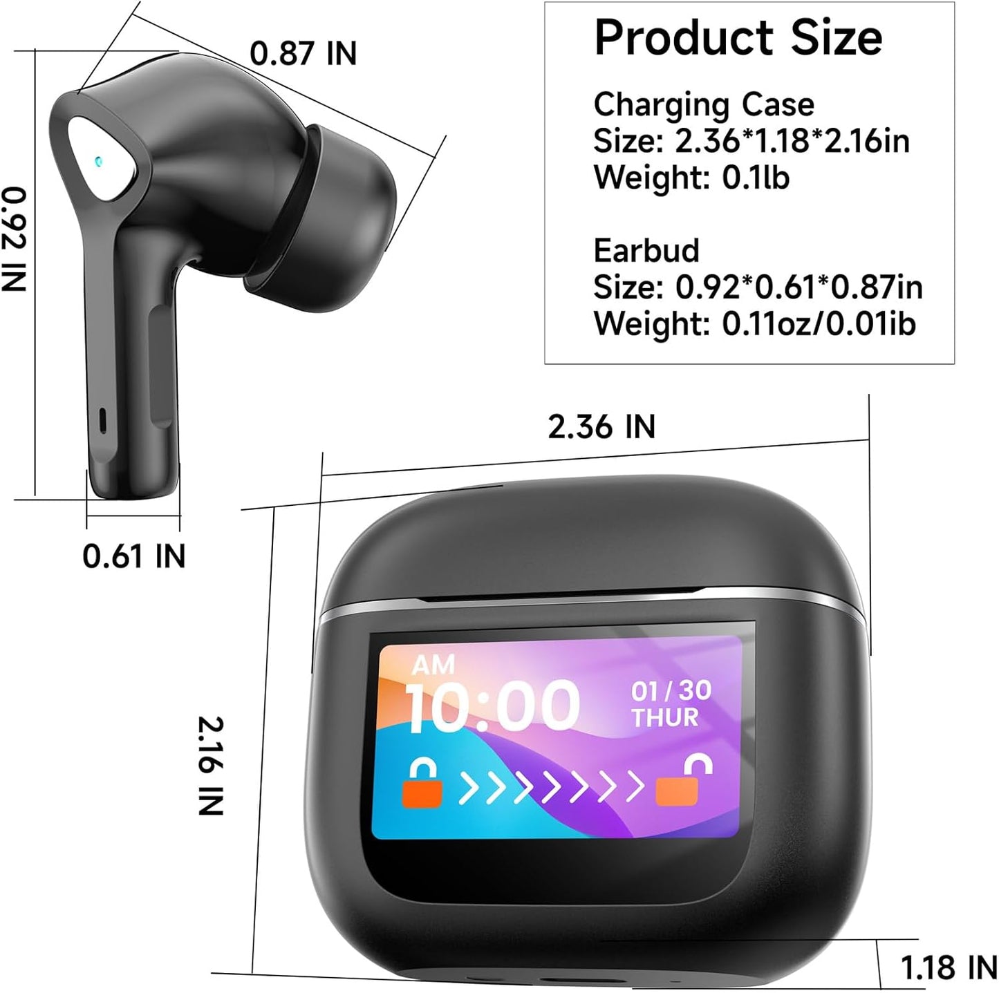 AUDIFONOS CON PANTALLA DIGITAL