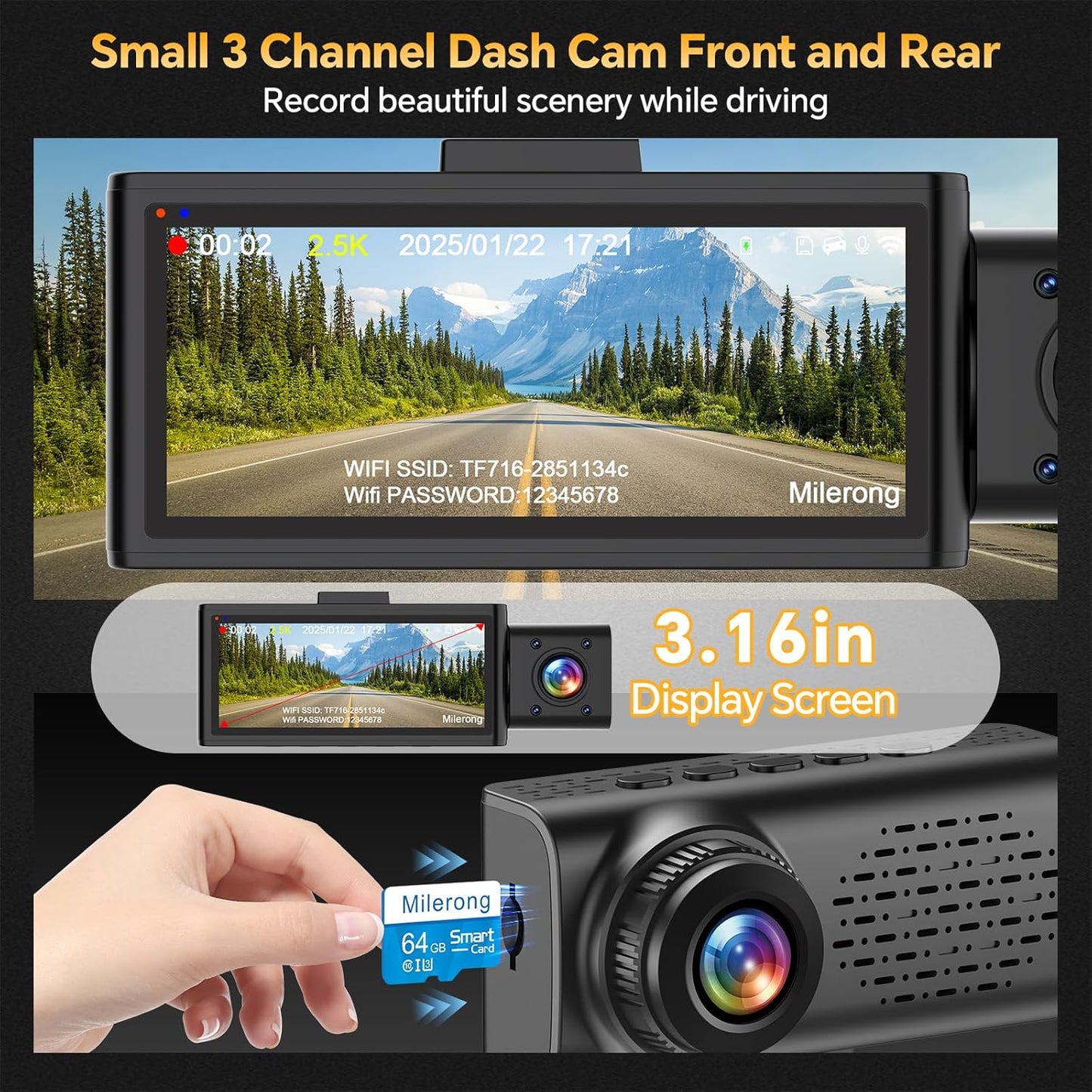 CAMARA DE AUTO TRIPLE T717