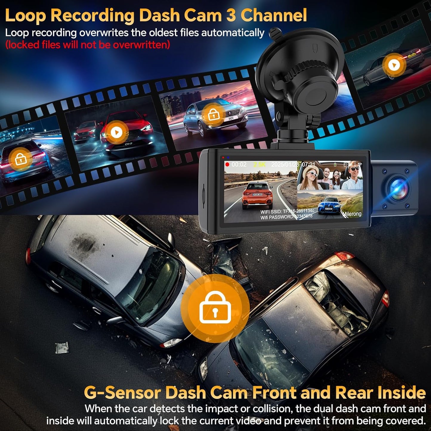 CAMARA DE AUTO TRIPLE T717