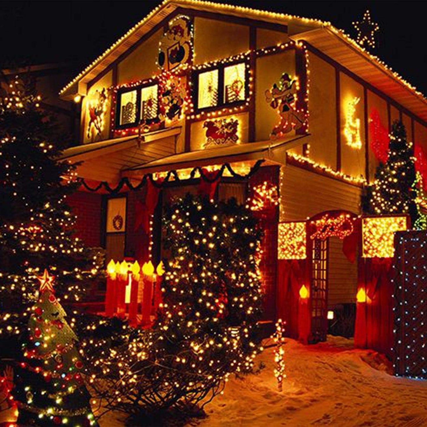 LUCES NAVIDAD PANEL SOLAR 200 FOCOS