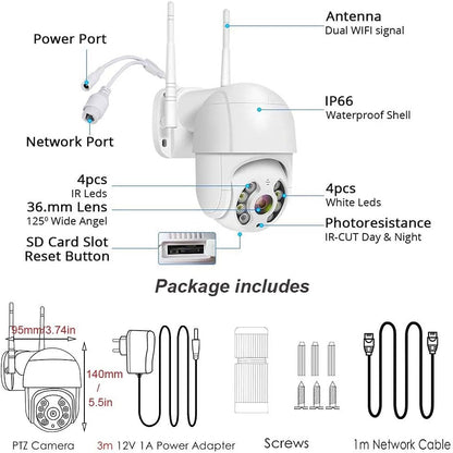 CAMARA EXTERIORES IP WIFI 1080 ROBOTICA