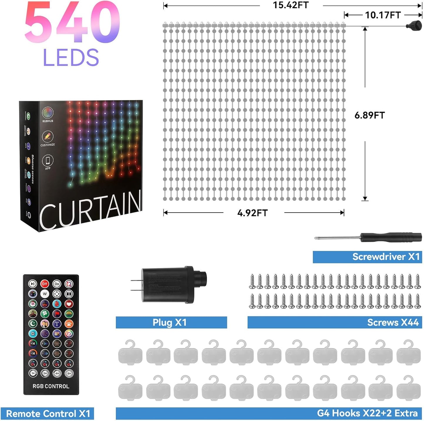 CORTINA INTELIGENTE 3D LED